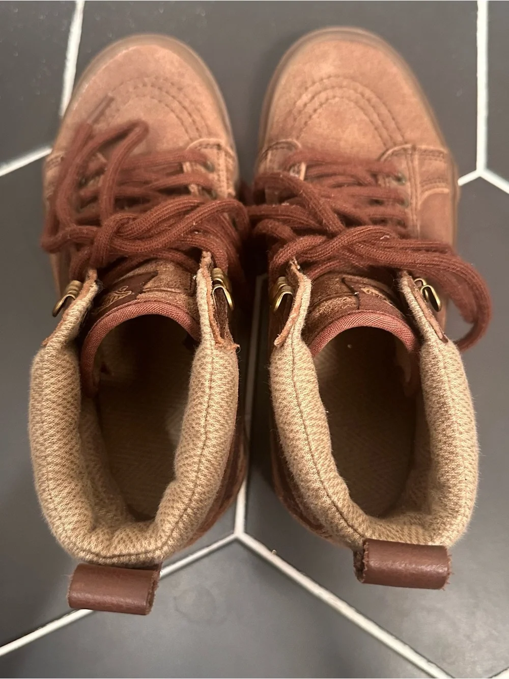 Vans Sk8- MTE Leather High Brown Men’s 5.5 Women’s 7 Sneakers Boot Lace Up